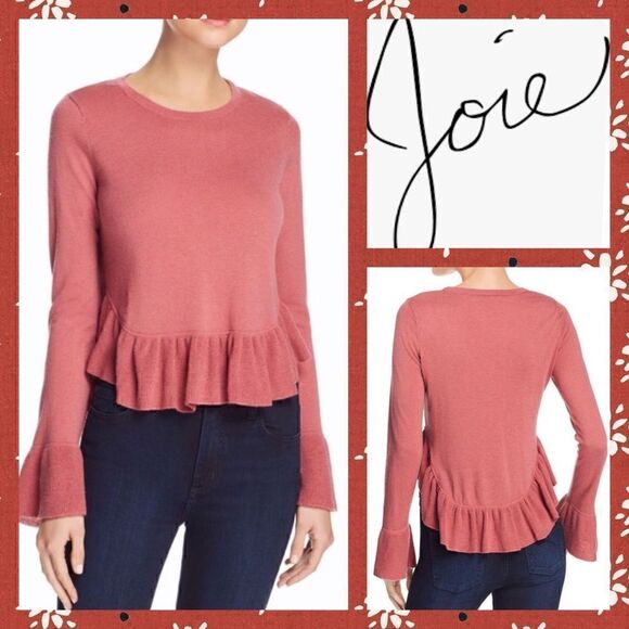 NWT MSRP $258 Joie Iona Wool-Silk Ruffled Sweater Women's Size Large - Picture 1 of 10